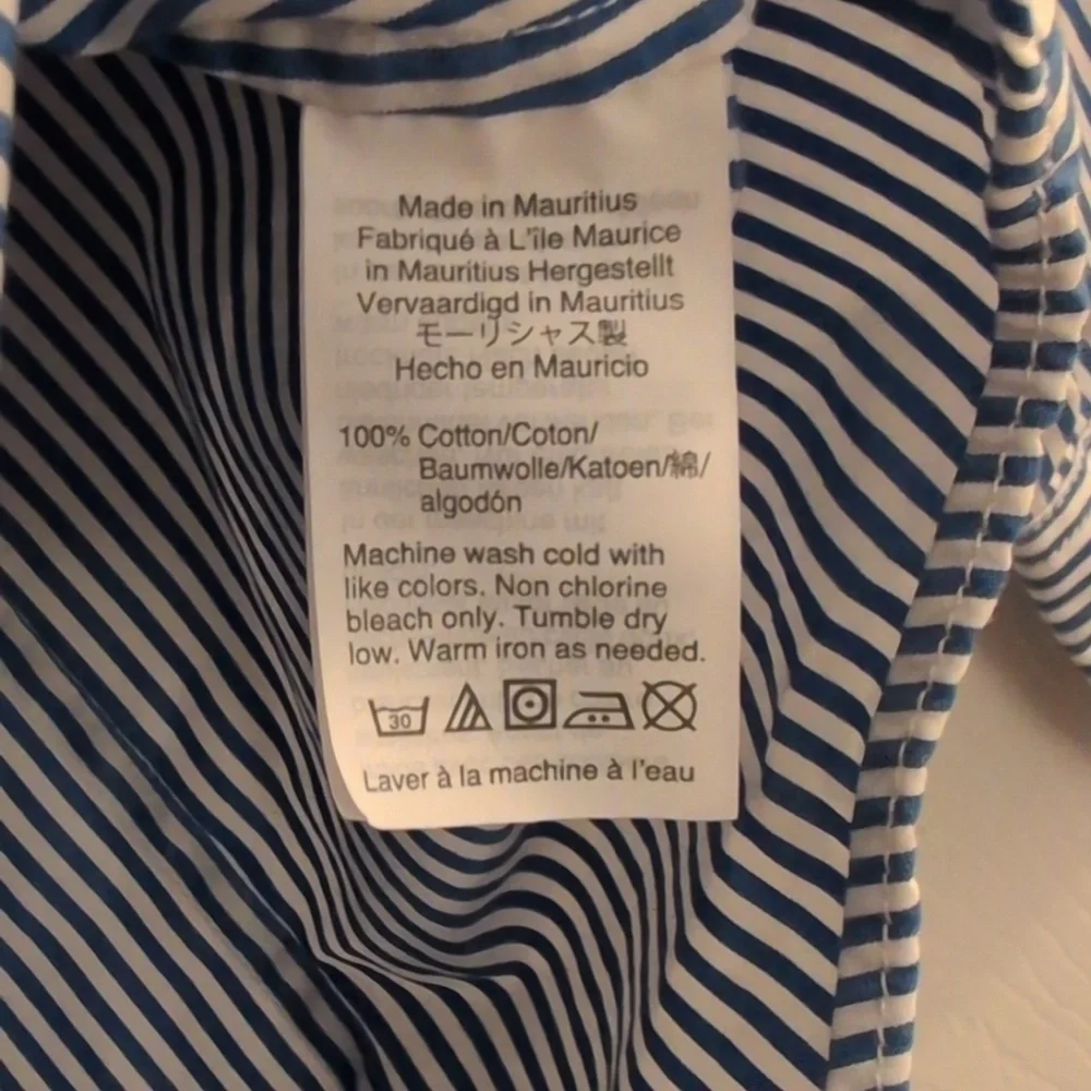 J. Crew XS Blue and White Striped Button Down